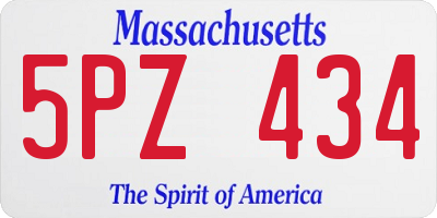 MA license plate 5PZ434