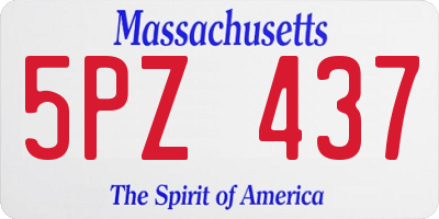 MA license plate 5PZ437