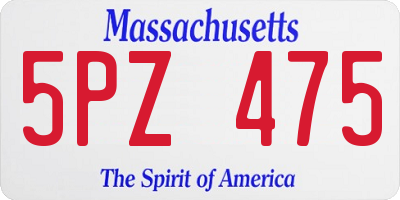 MA license plate 5PZ475