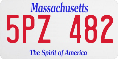 MA license plate 5PZ482