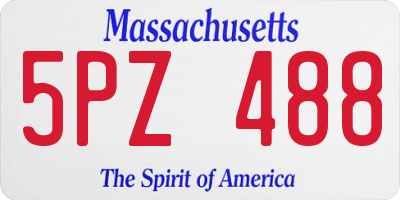 MA license plate 5PZ488