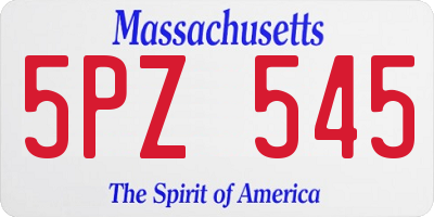 MA license plate 5PZ545