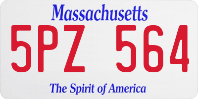 MA license plate 5PZ564