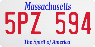 MA license plate 5PZ594