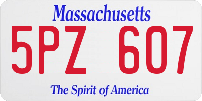 MA license plate 5PZ607