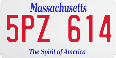 MA license plate 5PZ614