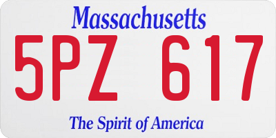 MA license plate 5PZ617
