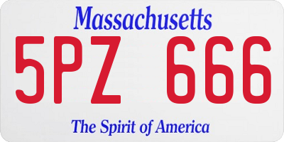 MA license plate 5PZ666