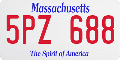 MA license plate 5PZ688