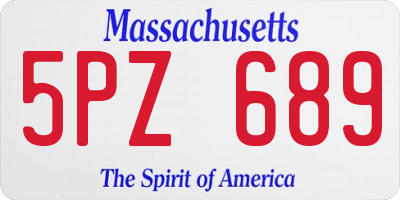 MA license plate 5PZ689