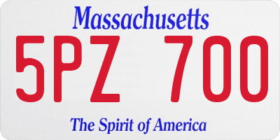 MA license plate 5PZ700