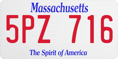 MA license plate 5PZ716