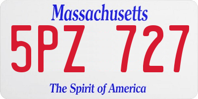 MA license plate 5PZ727