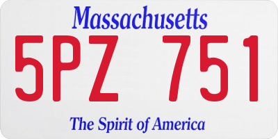 MA license plate 5PZ751