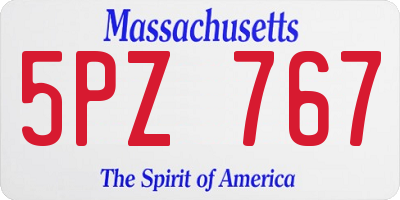 MA license plate 5PZ767