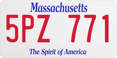 MA license plate 5PZ771