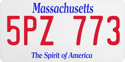 MA license plate 5PZ773