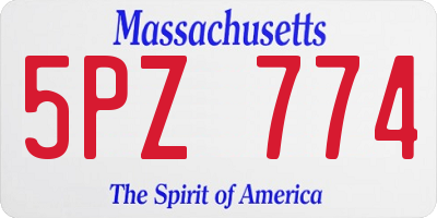 MA license plate 5PZ774