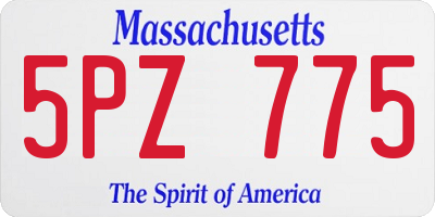MA license plate 5PZ775