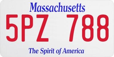 MA license plate 5PZ788