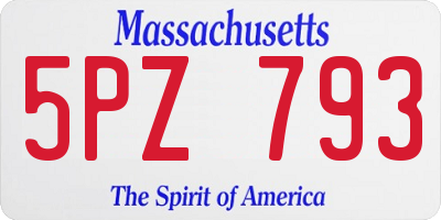 MA license plate 5PZ793
