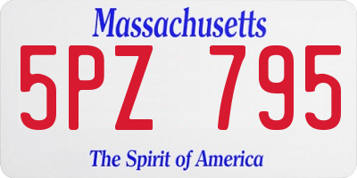 MA license plate 5PZ795