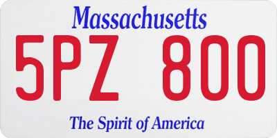 MA license plate 5PZ800
