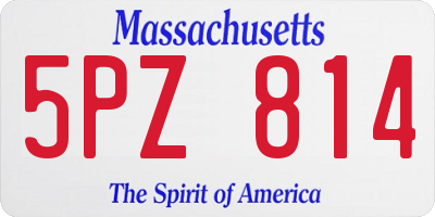 MA license plate 5PZ814