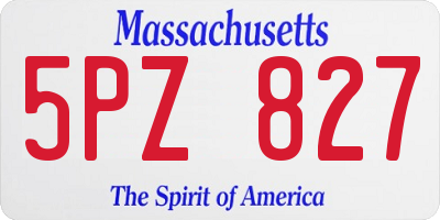 MA license plate 5PZ827