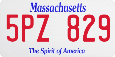 MA license plate 5PZ829