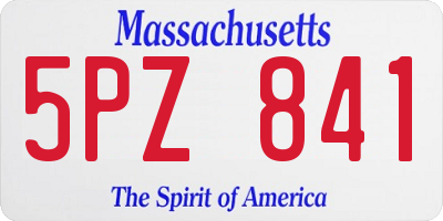 MA license plate 5PZ841