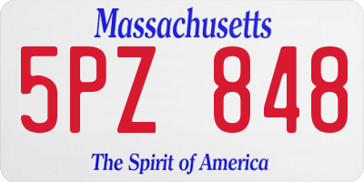 MA license plate 5PZ848