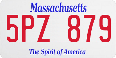 MA license plate 5PZ879