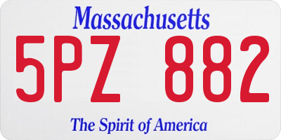 MA license plate 5PZ882
