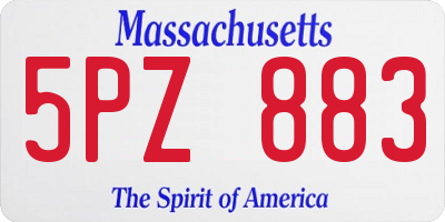MA license plate 5PZ883