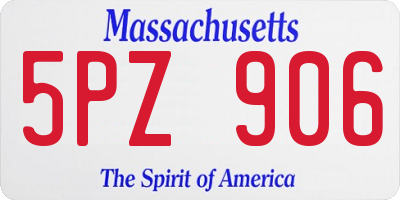MA license plate 5PZ906