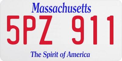 MA license plate 5PZ911