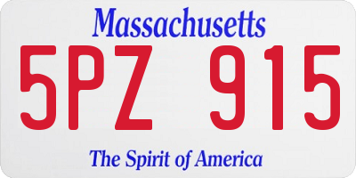 MA license plate 5PZ915