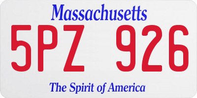 MA license plate 5PZ926