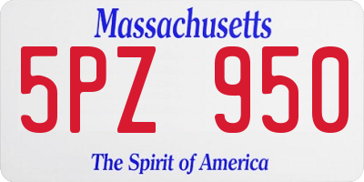 MA license plate 5PZ950