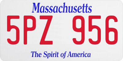 MA license plate 5PZ956