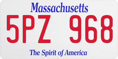 MA license plate 5PZ968