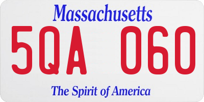 MA license plate 5QA060