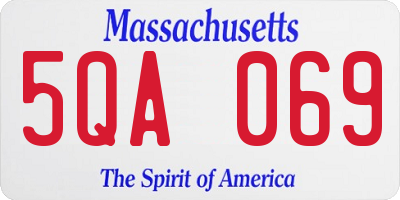 MA license plate 5QA069