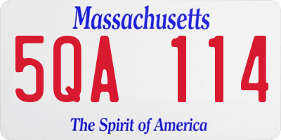 MA license plate 5QA114