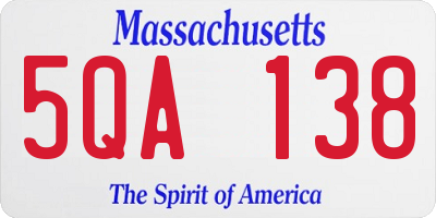 MA license plate 5QA138