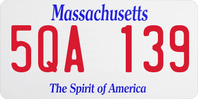 MA license plate 5QA139
