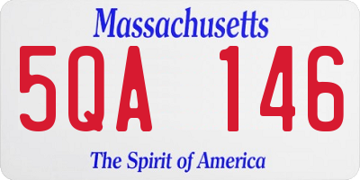 MA license plate 5QA146