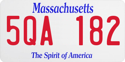 MA license plate 5QA182