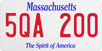 MA license plate 5QA200